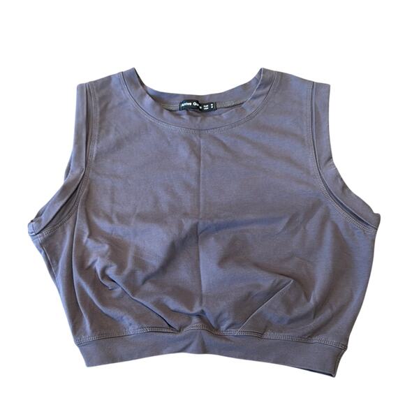 Arrive Guide Women's Athletic Yoga Crop Top Gray Size M - Picture 2 of 7